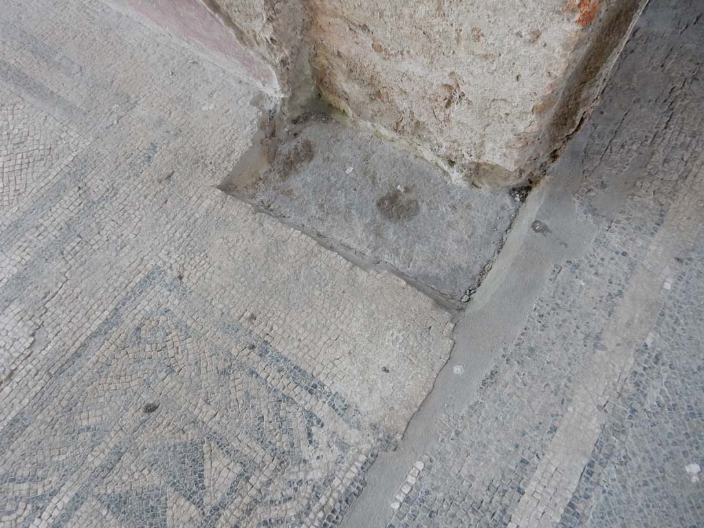 Villa San Marco, Stabiae, June 2019. Room 59/44, south end of mosaic threshold. Photo courtesy of Buzz Ferebee.