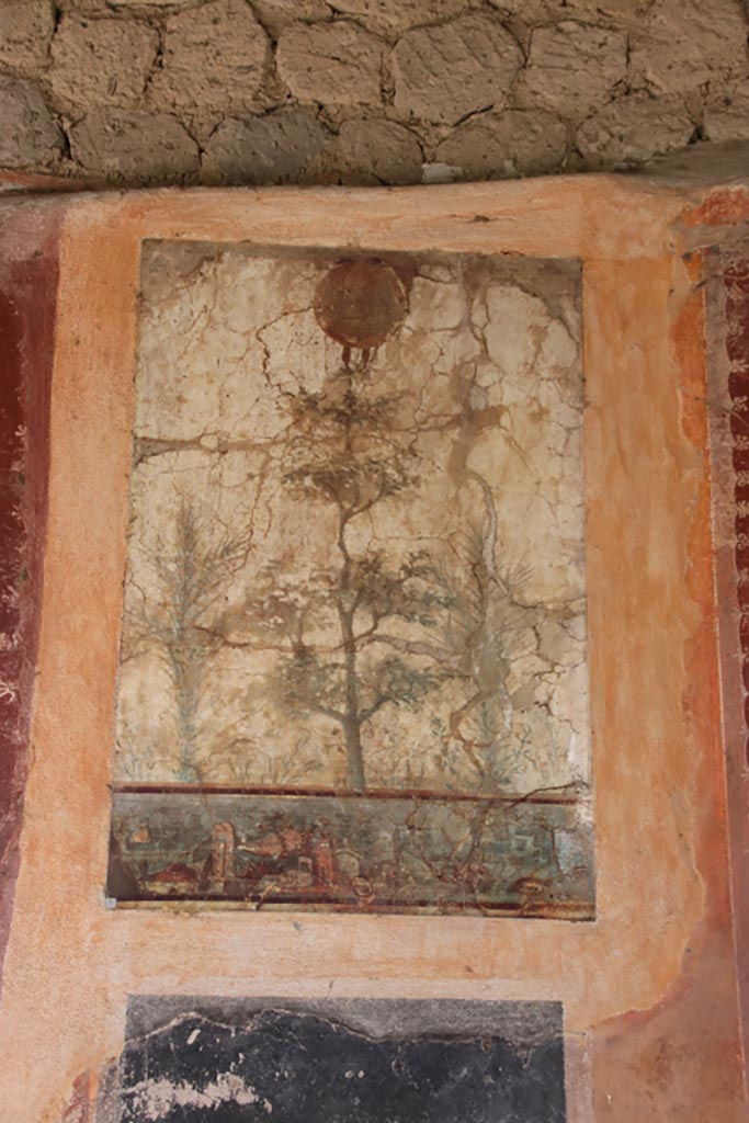 Villa San Marco, October 2022. 
Room 20, painted panel from east wall. Photo courtesy of Klaus Heese.
