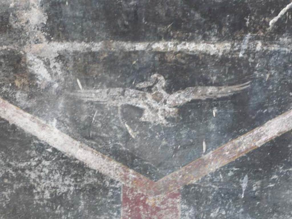 Villa San Marco, Stabiae, May 2010. Room 53, painting of swan in zoccolo. Photo courtesy of Buzz Ferebee.