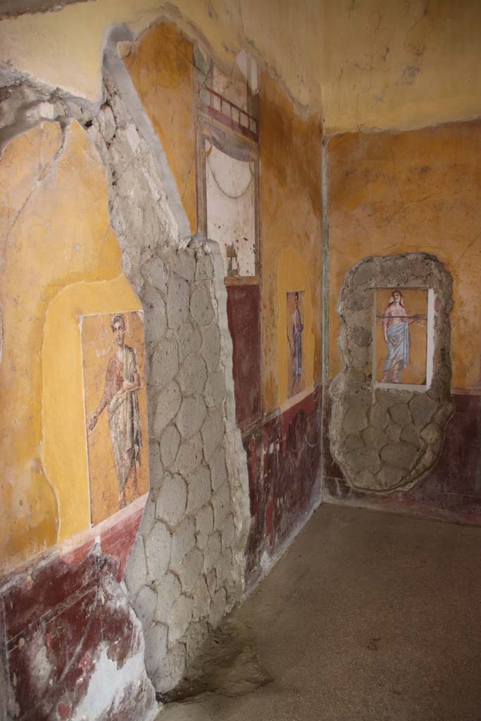 Villa San Marco, Stabiae, September 2019. 
Room 50, looking along north wall to north-east corner. Photo courtesy of Klaus Heese.
