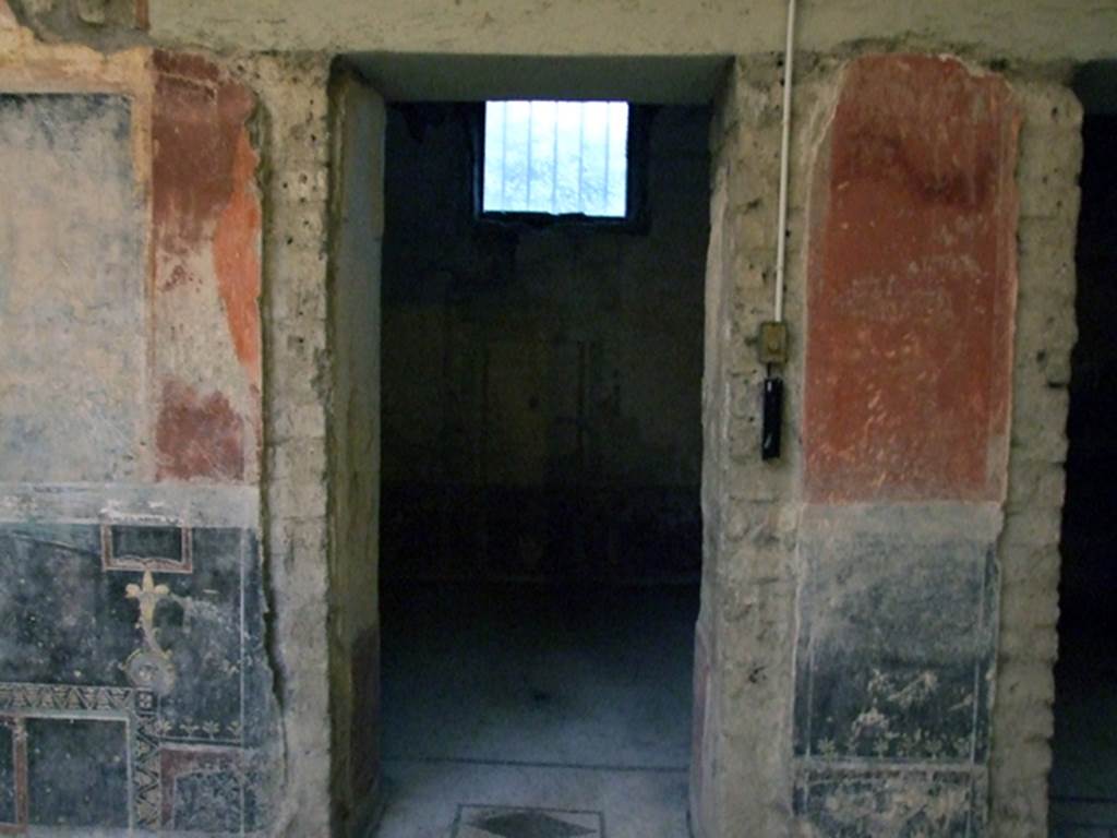Castellammare di Stabia, Villa San Marco, December 2006. Doorway to room 57, cubiculum in south wall of atrium.
