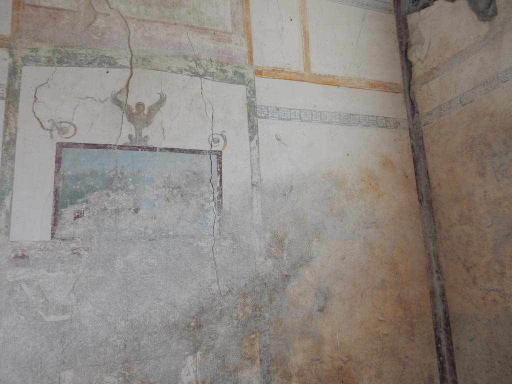 Villa San Marco, Stabiae, June 2019. Room 57, south end of east wall. Photo courtesy of Buzz Ferebee