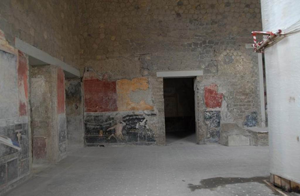 Villa San Marco, Stabiae, January 2011. Room 44, looking towards south-west corner  of atrium, with doorways to rooms 57, 49 (on left) and 52 (centre). Photo by Nando Calabrese.

