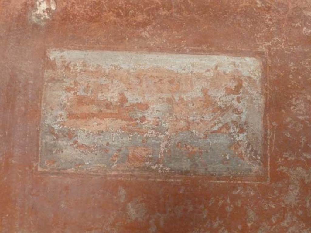 Villa San Marco, Stabiae, September 2015. Corridor 32, remains of painted panel in west wall at north end.