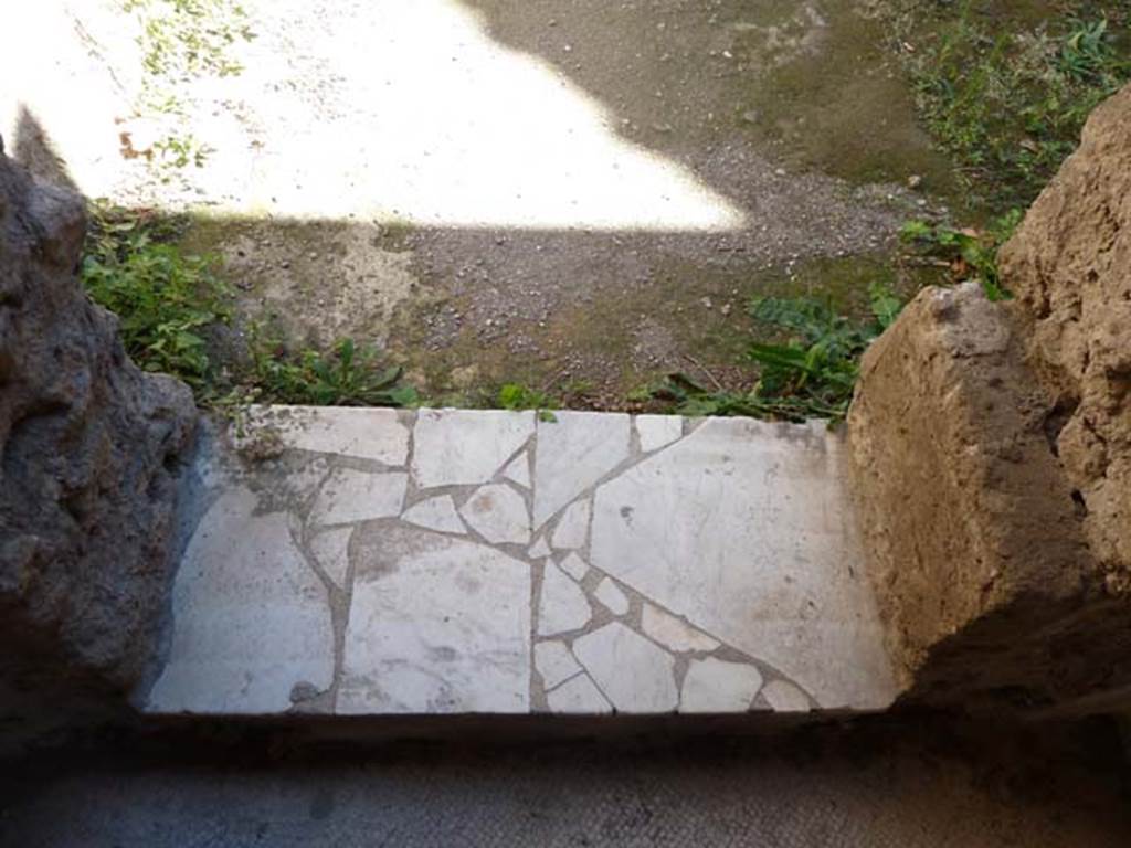 Villa San Marco, Stabiae, September 2015. Room 42, marble step.
