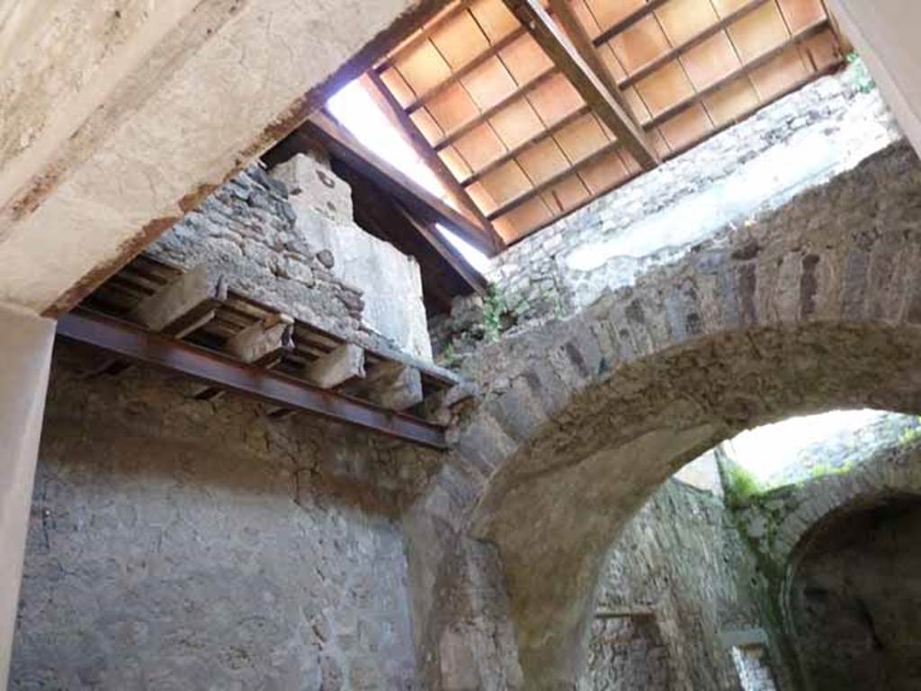 Villa of Mysteries, Pompeii. May 2010. Room 66, north side of vestibule. The first door on the left is to the unnumbered room that also has an entrance in peristyle C.