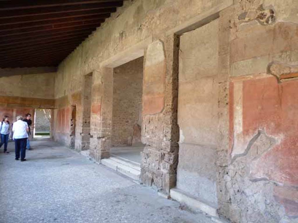 Villa of Mysteries, Pompeii. May 2012. Looking west from peristyle A, into room 64, atrium. Photo courtesy of Buzz Ferebee.
