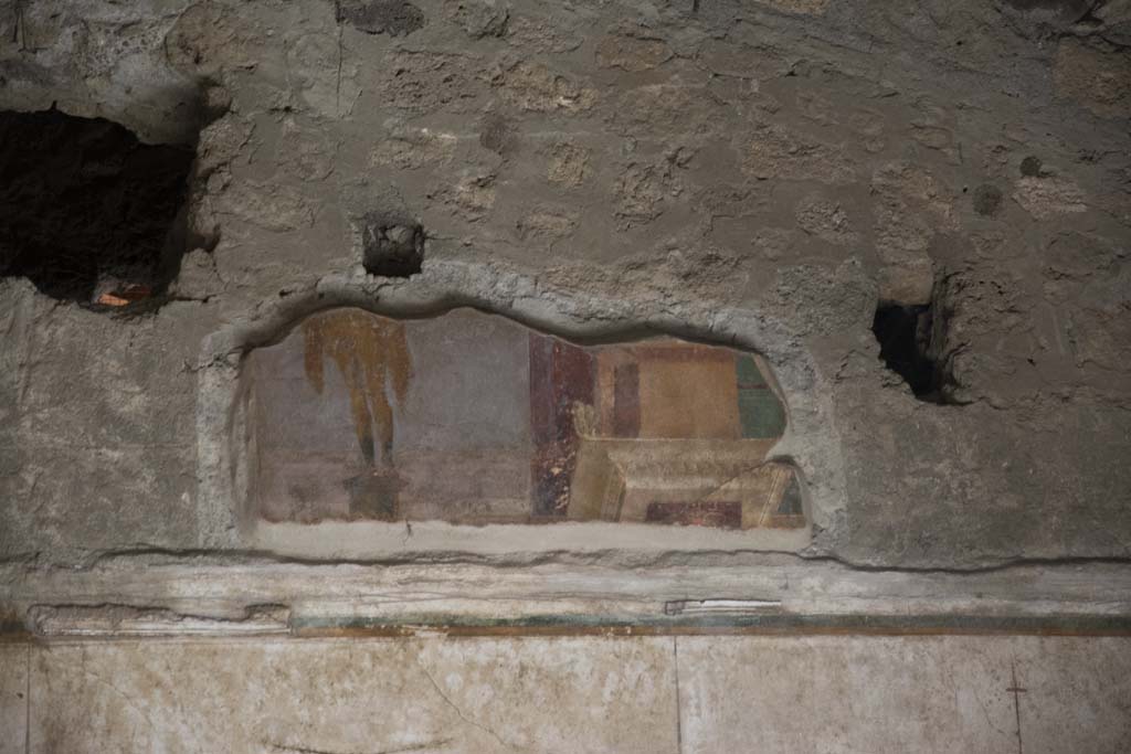 Villa of Mysteries, Pompeii. March 2019. Room 11, detail from upper south wall. 
Foto Annette Haug, ERC Grant 681269 DÉCOR.

