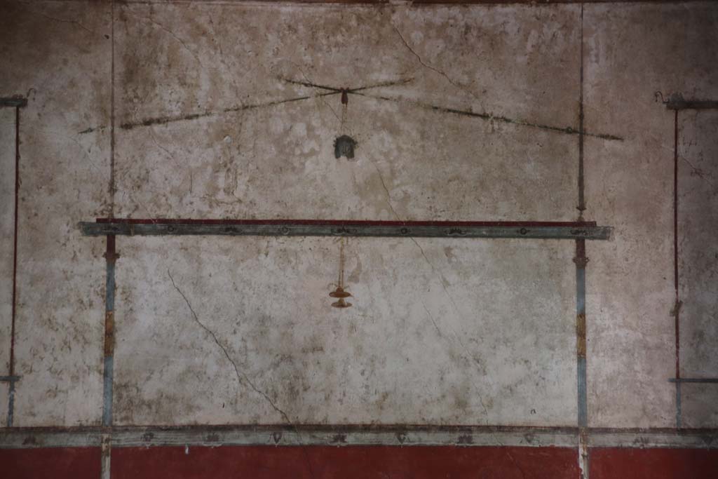 Villa of Mysteries, Pompeii. September 2021. Room 11, painted decoration from upper south wall, in centre. Photo courtesy of Klaus Heese.

