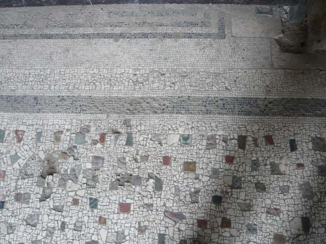 Villa of Mysteries, Pompeii. May 2012. Floor of portico P2 near doorway threshold into room 4. Photo courtesy of Buzz Ferebee.
