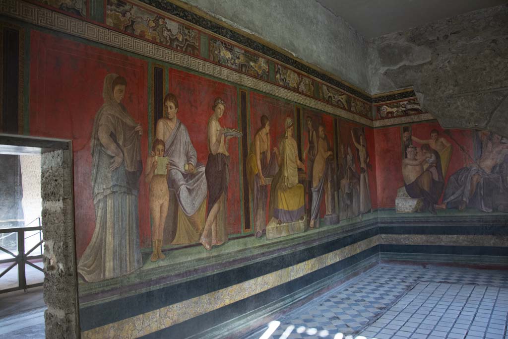 Villa of Mysteries, Pompeii. May 2010. Room 5, north wall.