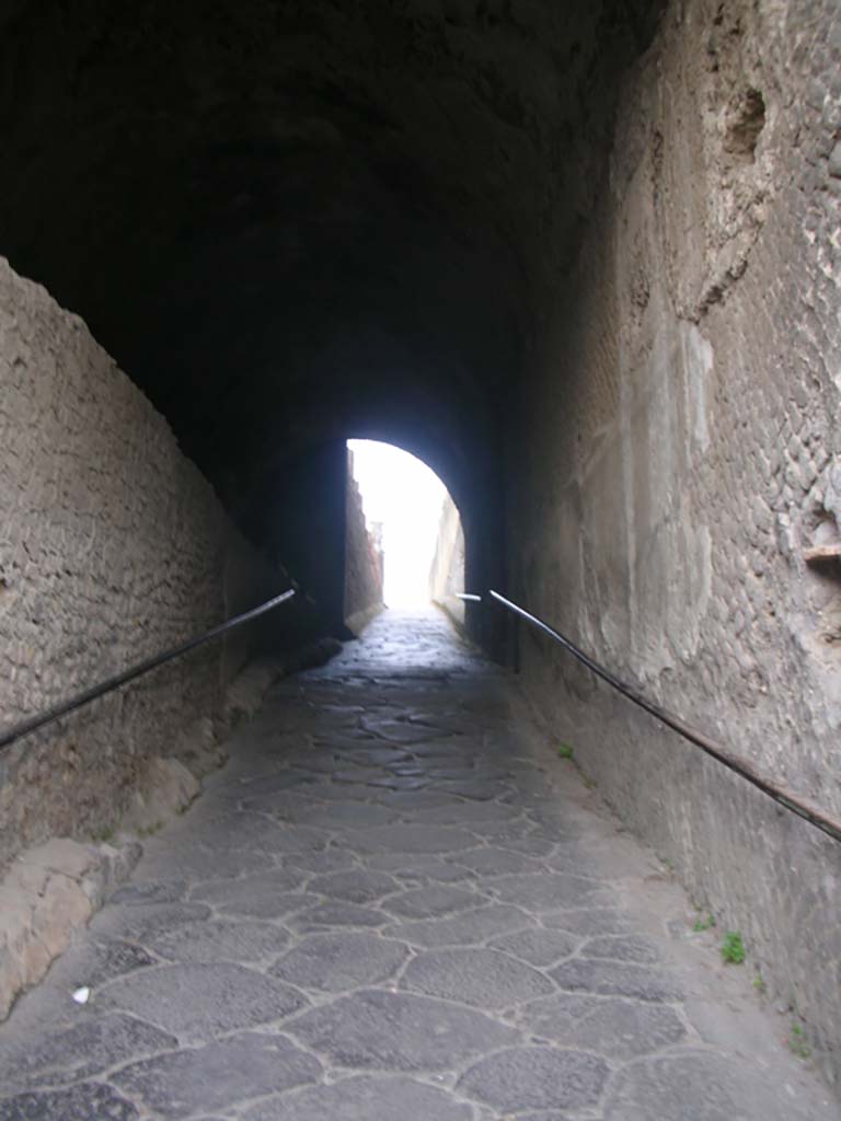 Via Marina, Pompeii. May 2011. 
Looking east into city through Porta Marina.. Photo courtesy of Ivo van der Graaff.
