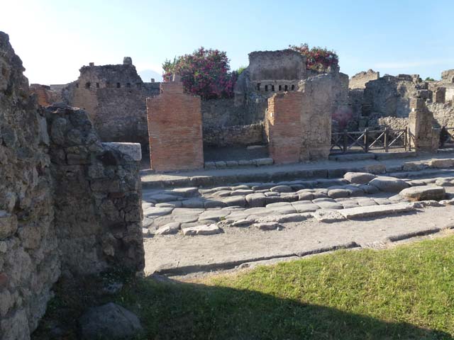 Via della Fortuna. June 2012. Looking north across wheel ruts from VII ...