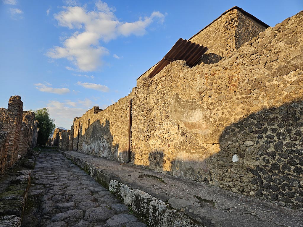 Vicolo della Fullonica between VI.6 and VI.8. Looking north from ...