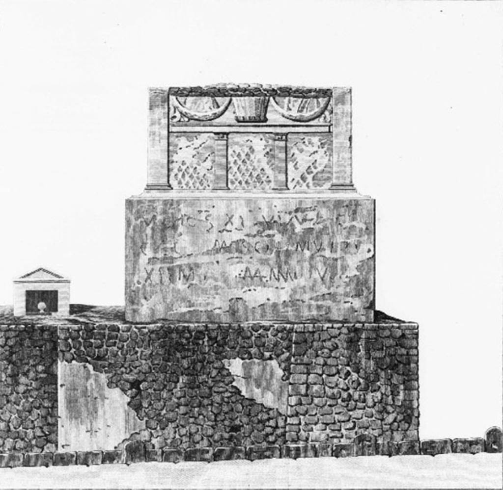 HGE40 Pompeii. 1824 drawing by Mazois. HGE 40 is to the left and HGE 38 is to the right. See Mazois, F., 1824. Les Ruines de Pompei: Premiere Partie. Paris: Didot Freres.  (pl. 16,1).