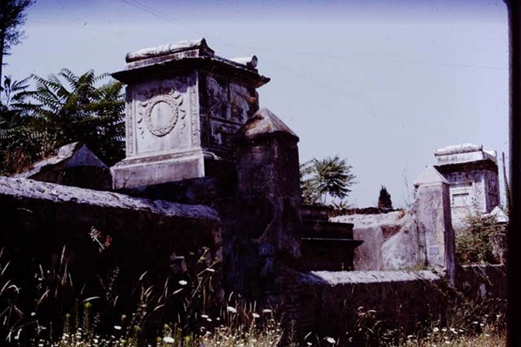 HGW20 Pompeii. 1970.  South and east sides of marble altar.  Photo by Stanley A. Jashemski.
Source: The Wilhelmina and Stanley A. Jashemski archive in the University of Maryland Library, Special Collections (See collection page) and made available under the Creative Commons Attribution-Non Commercial License v.4. See Licence and use details.
J70f0603
