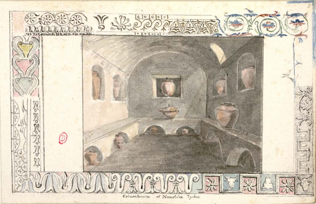 HGW22 Pompeii. c.1819 sketch by W. Gell of interior of tomb chamber.
See Gell W & Gandy, J.P: Pompeii published 1819 [Dessins publiés dans l'ouvrage de Sir William Gell et John P. Gandy, Pompeiana: the topography, edifices and ornaments of Pompei, 1817-1819].
See book in Bibliothèque de l'Institut National d'Histoire de l'Art [France], collections Jacques Doucet Gell Dessins 1819
Use Etalab Open Licence ou Etalab Licence Ouverte
