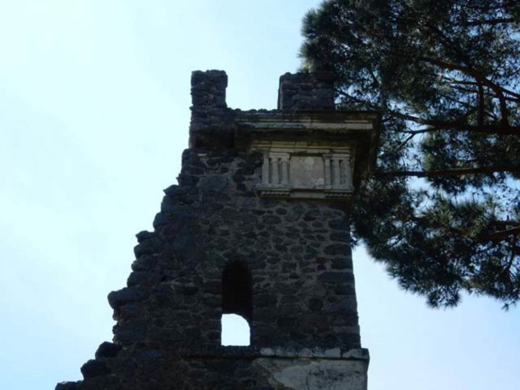 Tower X, Pompeii. May 2015. Detail from east side of the tower.  Photo by Buzz Ferebee.


