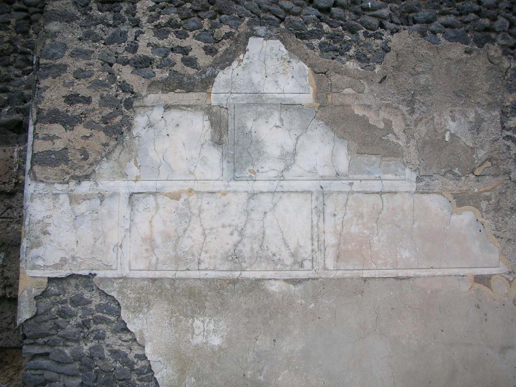 Tower X, Pompeii. May 2010. Detail from west end of south exterior wall of tower. Photo courtesy of Ivo van der Graaff.