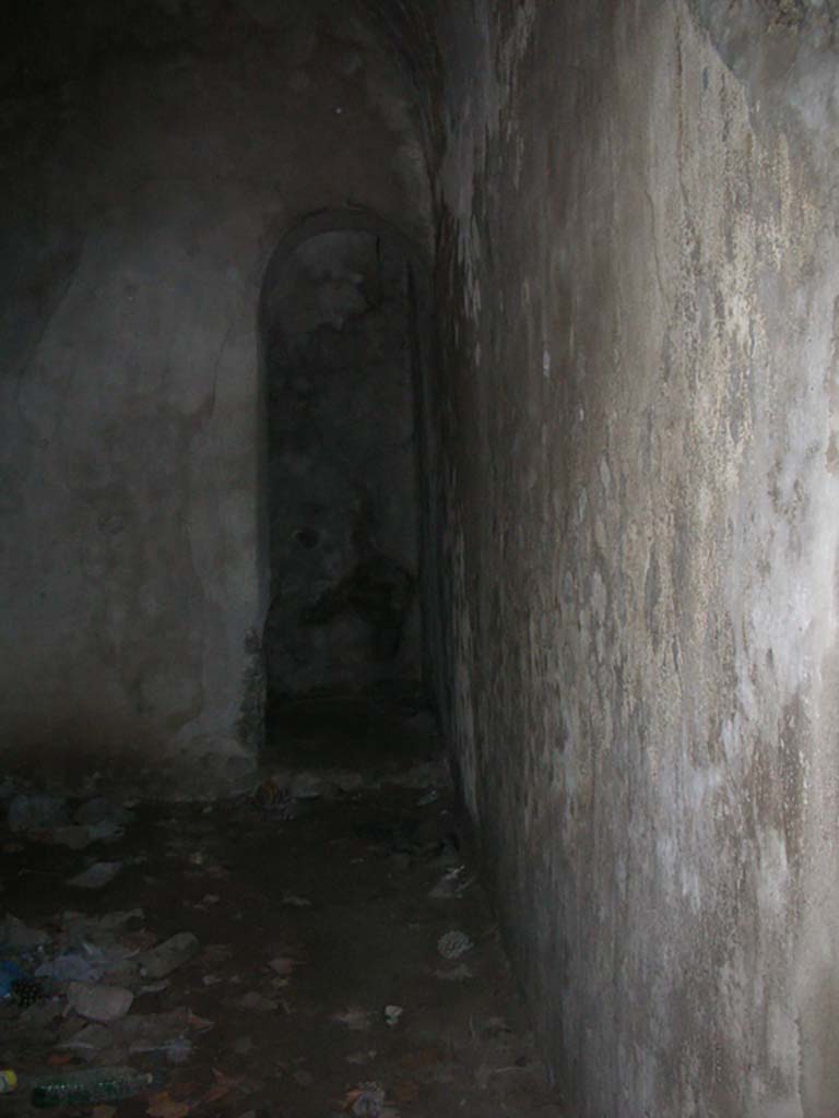 Tower X, Pompeii. May 2010. 
South-west corner of room on lower floor, with arched doorway. Photo courtesy of Ivo van der Graaff.
