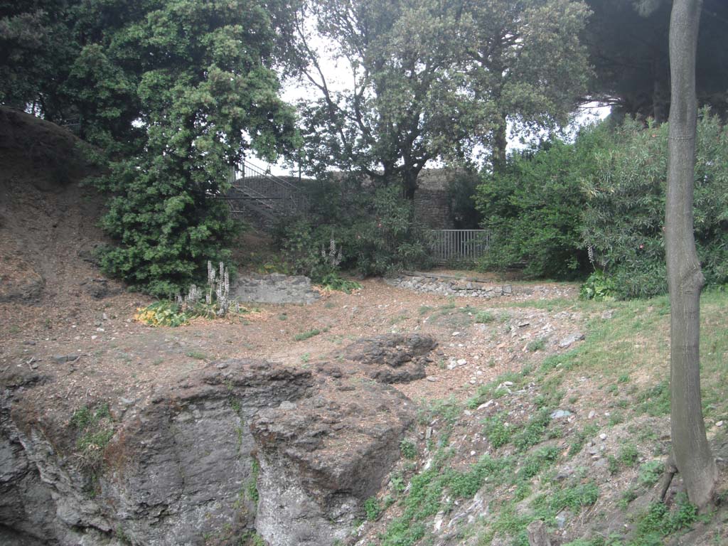 Possible site of Pompeii Tower I, south of Triangular Forum, near volcanic ledge. May 2011. Looking east. Photo courtesy of Ivo van der Graaff.