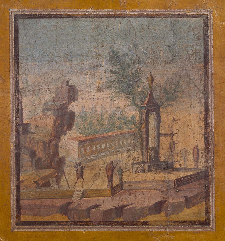 Boscoreale. Villa of Numerius Popidius Florus. Room 4. North or south wall. Detail of sacred landscape painting from centre of wall.
Virginia Museum of Fine Arts, Richmond. Adolph D. and Wilkins C. Williams Fund. Inventory number 66.35.
Image released via Creative Commons CC-BY-NC.
