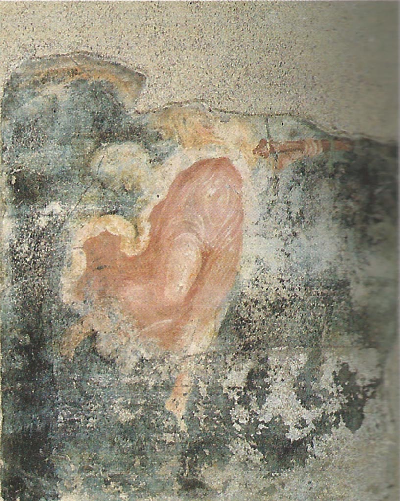 Complesso dei triclini in località Moregine a Pompei. Triclinium D. 
Vittoria alata con uno scettro. Winged Victory holding a sceptre.
PAP inventory number 39566.
