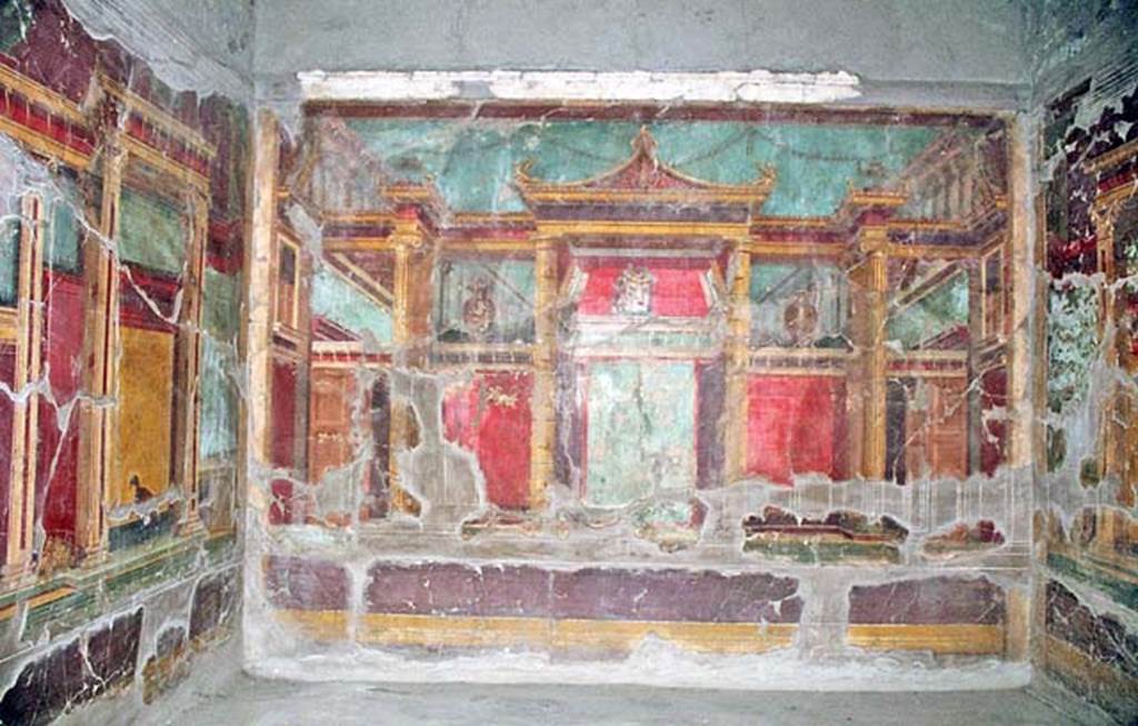 Oplontis Villa of Poppea, October 2001. Room 23, looking towards west wall. Photo courtesy of Peter Woods.
