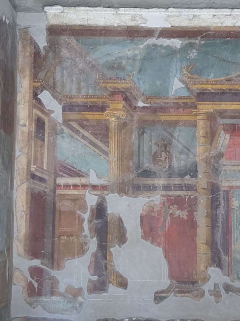 Oplontis Villa of Poppea, September 2017. Room 23, detail from upper west wall at south end.
Foto Annette Haug, ERC Grant 681269 DÉCOR.



