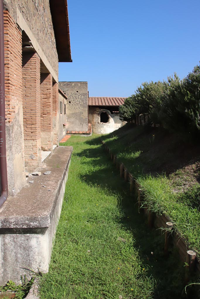 Stabiae, Villa Arianna, September 2021. 
Room L, looking east to entrance steps. Photo courtesy of Klaus Heese.
