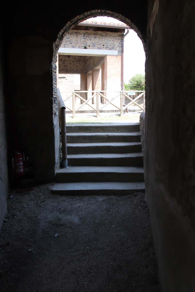 Stabiae, Villa Arianna, September 2021. 
Room L, looking east to entrance steps. Photo courtesy of Klaus Heese.
