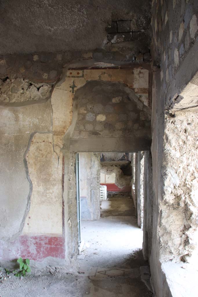 Stabiae, Villa Arianna, September 2021. 
Room M, looking towards south-west corner with doorway into room N.
Photo courtesy of Klaus Heese.
