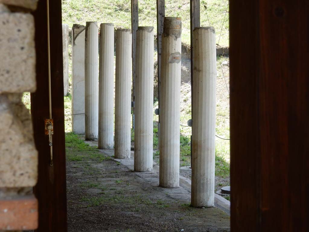 Stabiae, Villa Arianna, June 2019. Portico H, detail of columns. Photo courtesy of Buzz Ferebee.