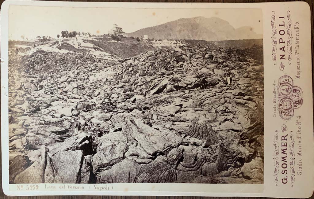Vesuvius. c.1872. Lava del Vesuvio. G. Sommer cabinet card 5259. Photo courtesy of Rick Bauer.
