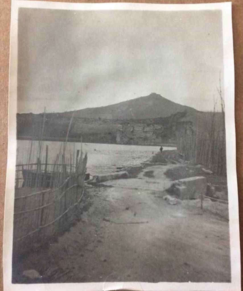 Vesuvius, August 27, 1904. Looking up to summit from a waterside location. Photo courtesy of Rick Bauer.