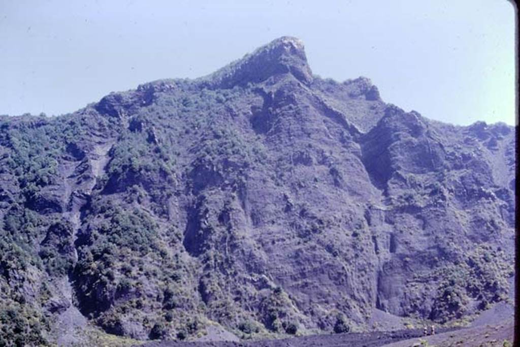 Vesuvius, 1972. Lava outcrop. Photo by Stanley A. Jashemski. 
Source: The Wilhelmina and Stanley A. Jashemski archive in the University of Maryland Library, Special Collections (See collection page) and made available under the Creative Commons Attribution-Non-commercial License v.4. See Licence and use details.
J72f0040