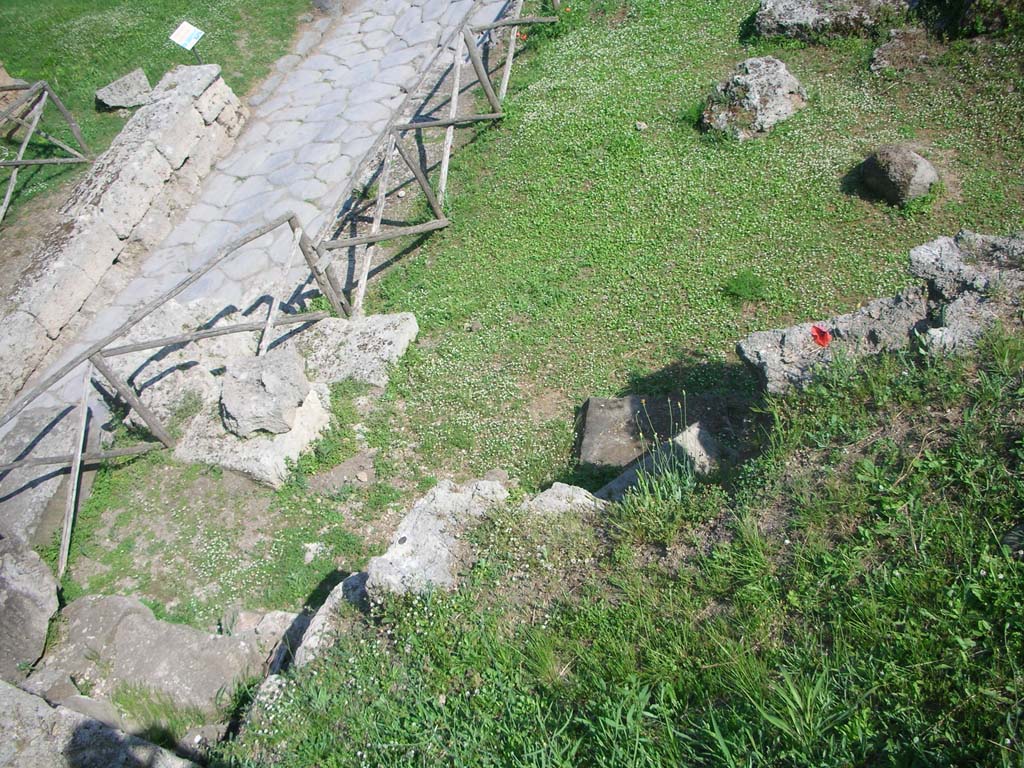 Porta Nocera, Pompeii. May 2010. Looking south across site of walls on south-west side of Gate. Photo courtesy of Ivo van der Graaff.