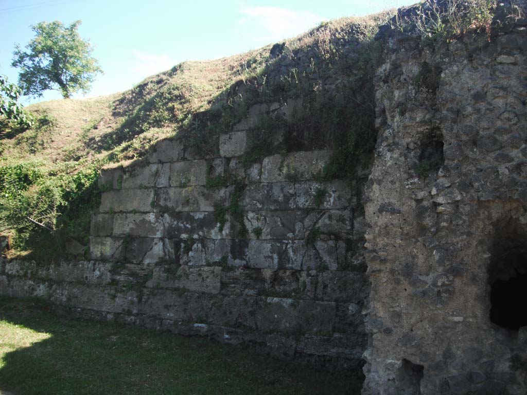 Walls on north-east side of Pompeii. June 2012. Looking towards City Wall on east side of Tower 7. Photo courtesy of Ivo van der Graaff.