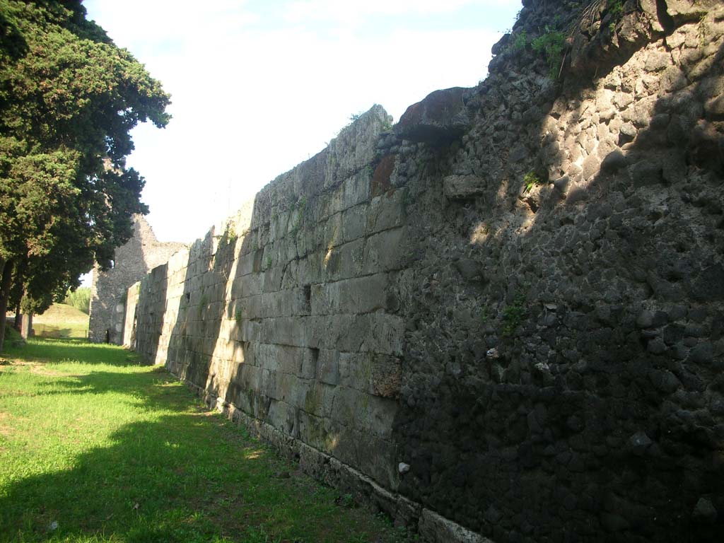 Walls on north side of Pompeii. May 2010. Looking east towards Tower X. Photo courtesy of Ivo van der Graaff.