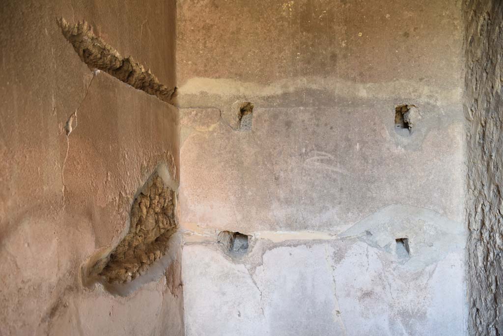 I.4.25 Pompeii. September 2020.    Room 24, detail from north-east corner and east wall.
Foto Tobias Busen, ERC Grant 681269 DCOR.
